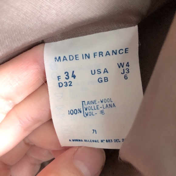 Vintage 70s French Label Gaston Jaunet Plaid Wool Blazer Size34 - Picture 3 of 6